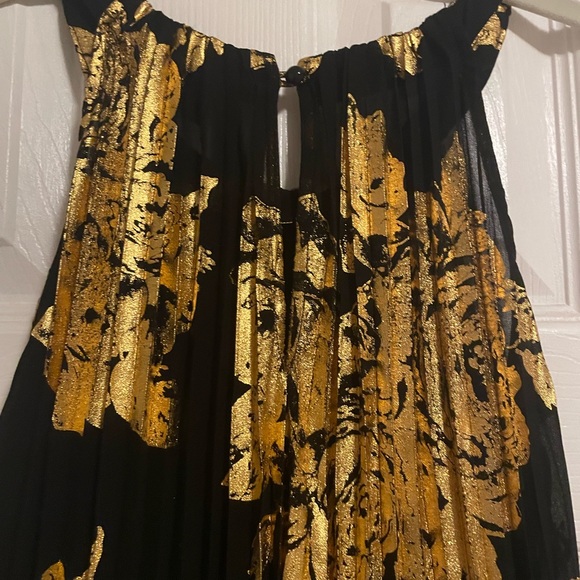 Want and Need black and gold pleated dress - Picture 6 of 7